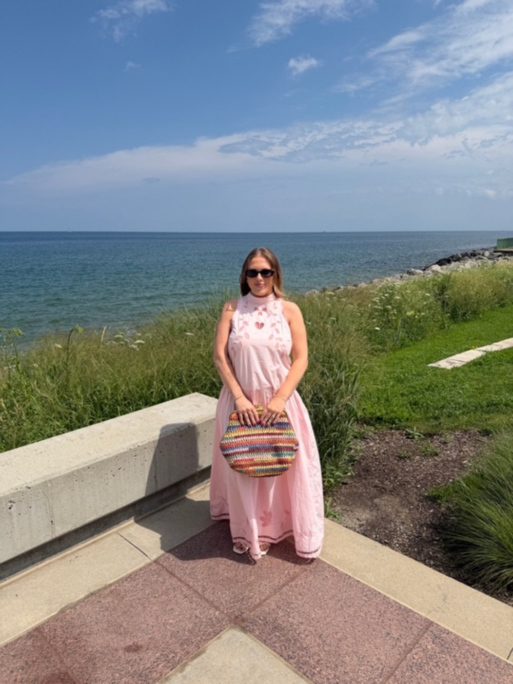 Sleeveless Embroidered Pink Maxi Dress - Picture 4 of 10